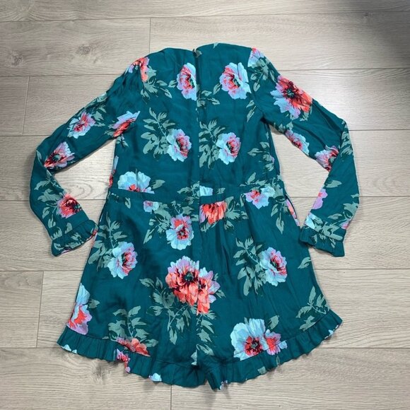 Minkpink Ruffled Floral Green Romper - Picture 3 of 10